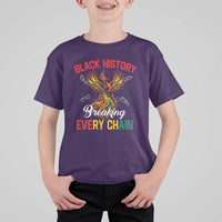 Phoenix Rising Breaking Every Chain T Shirt For Kid Black History Month Freedom Gift - Wonder Print Shop