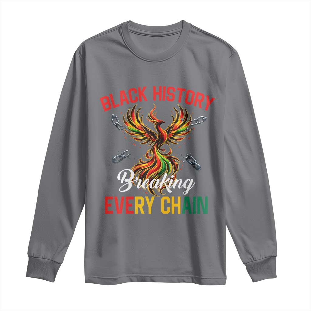Phoenix Rising Breaking Every Chain Long Sleeve Shirt Black History Month Freedom Gift - Wonder Print Shop