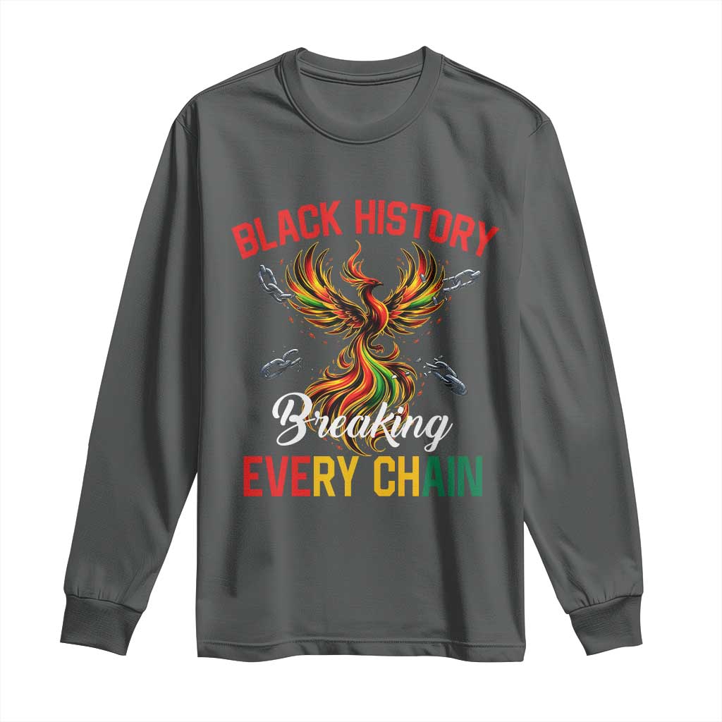 Phoenix Rising Breaking Every Chain Long Sleeve Shirt Black History Month Freedom Gift - Wonder Print Shop