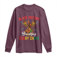 Phoenix Rising Breaking Every Chain Long Sleeve Shirt Black History Month Freedom Gift - Wonder Print Shop