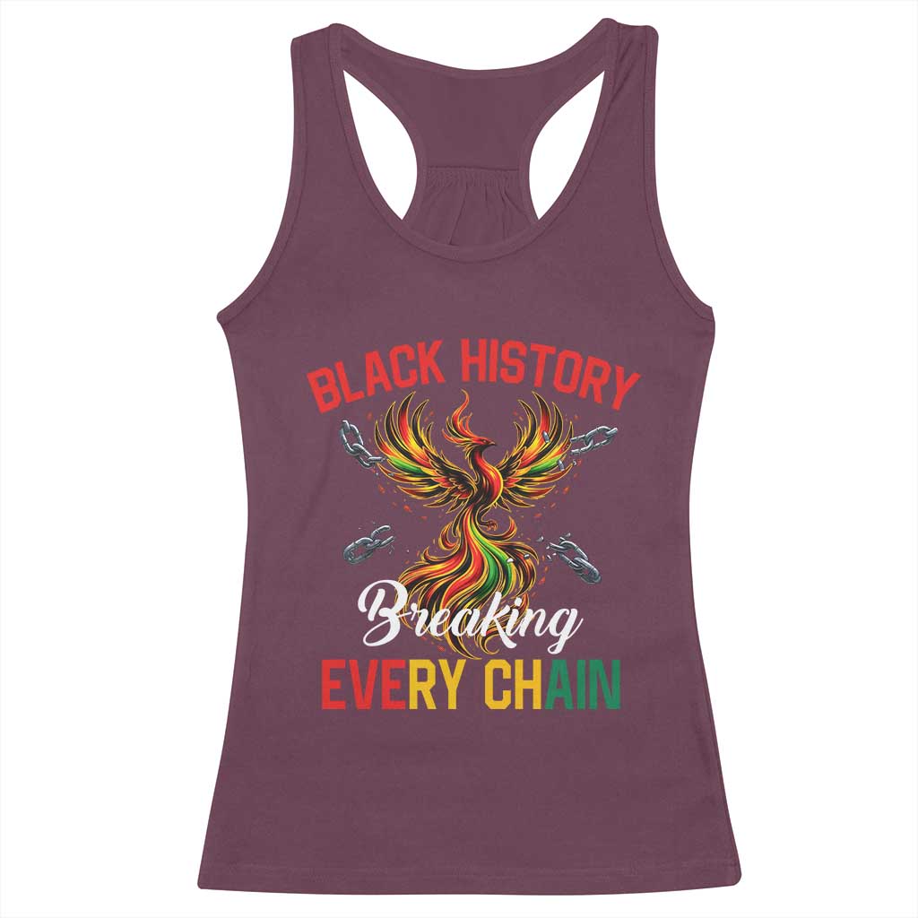 Phoenix Rising Breaking Every Chain Racerback Tank Top Black History Month Freedom Gift - Wonder Print Shop