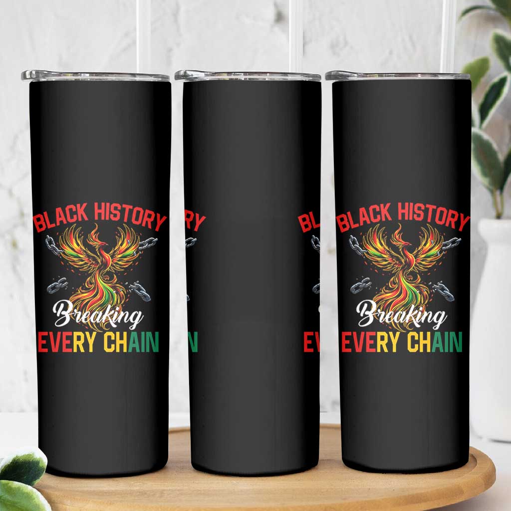 Phoenix Rising Breaking Every Chain Skinny Tumbler Black History Month Freedom Gift - Wonder Print Shop