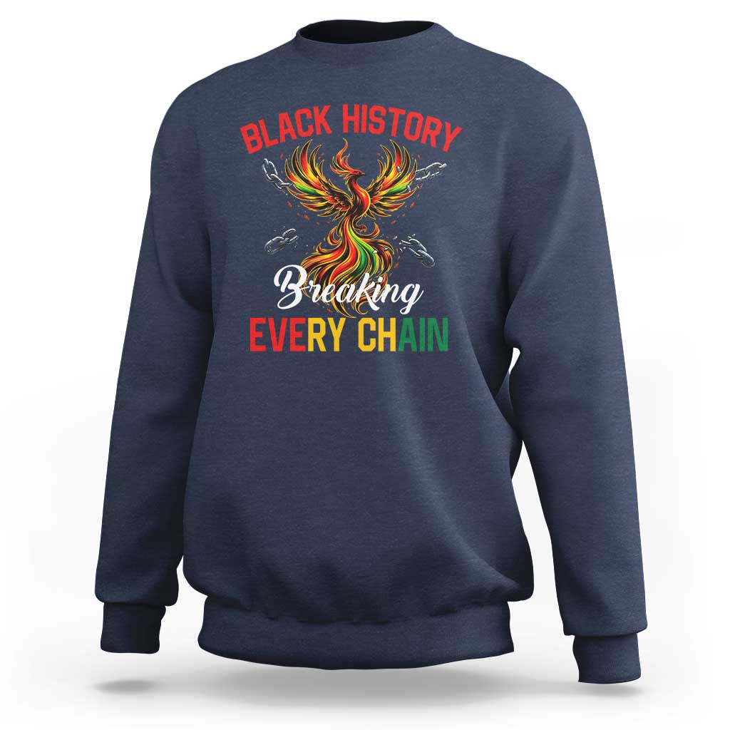 Phoenix Rising Breaking Every Chain Sweatshirt Black History Month Freedom Gift - Wonder Print Shop
