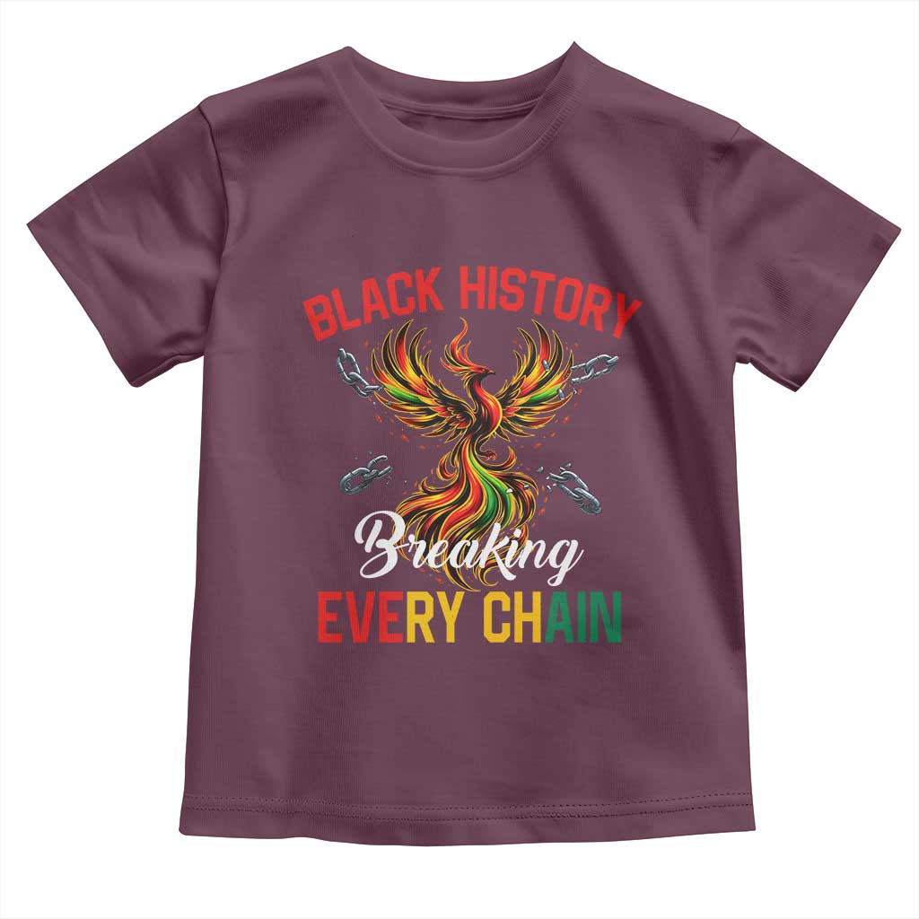 Phoenix Rising Breaking Every Chain Toddler T Shirt Black History Month Freedom Gift - Wonder Print Shop