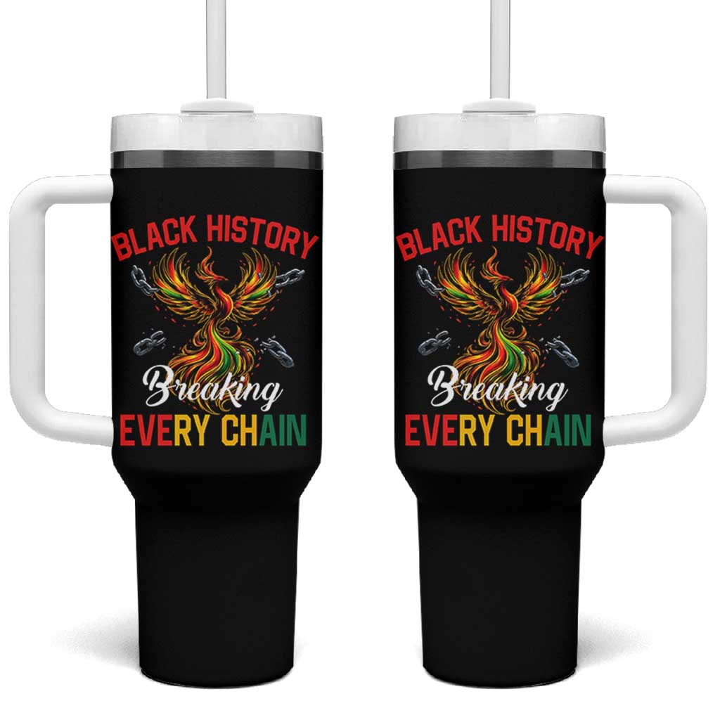 Phoenix Rising Breaking Every Chain Tumbler With Handle Black History Month Freedom Gift - Wonder Print Shop