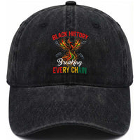 Phoenix Rising Breaking Every Chain Washed Cotton Baseball Cap Black History Month Freedom Gift