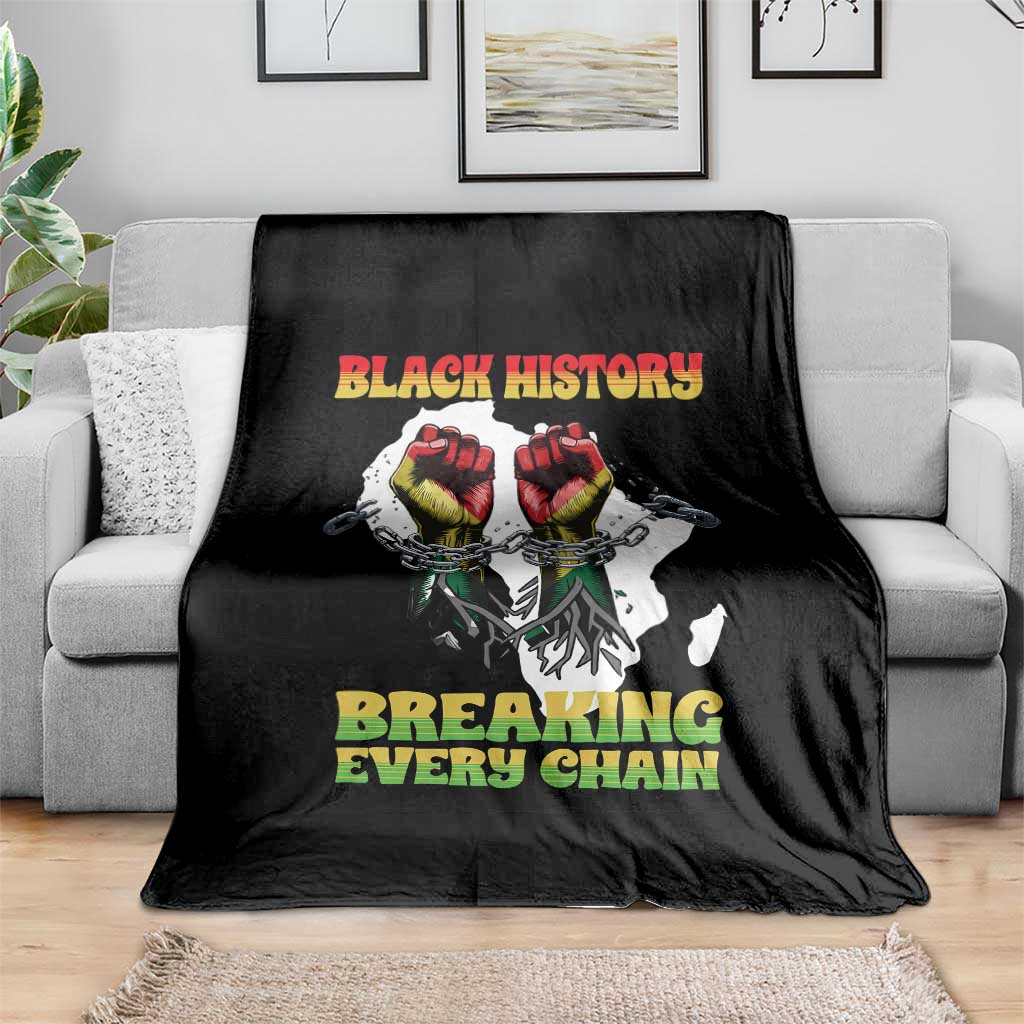 African American Civil Rights Gift Throw Blanket Breaking Every Chain - Wonder Print Shop