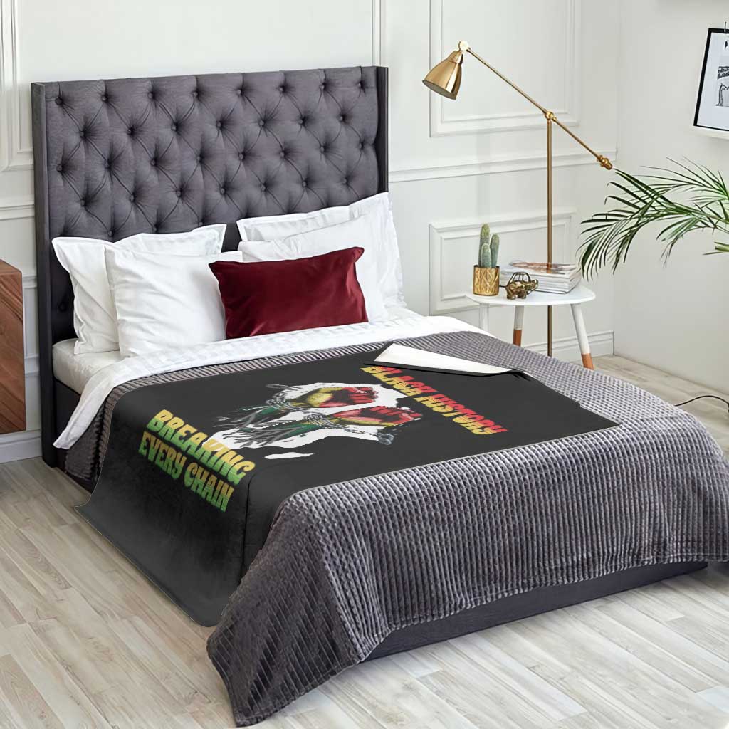 African American Civil Rights Gift Throw Blanket Breaking Every Chain - Wonder Print Shop