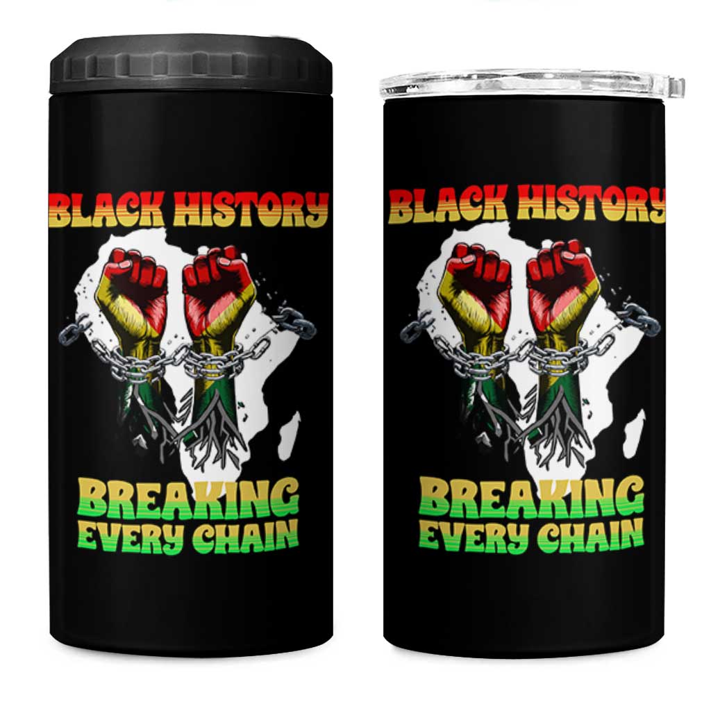 African American Civil Rights Gift 4 in 1 Can Cooler Tumbler Breaking Every Chain - Wonder Print Shop