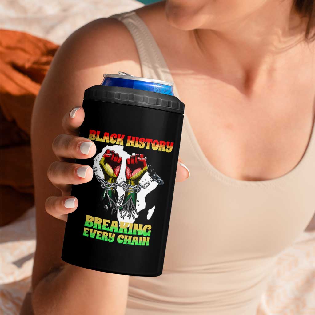 African American Civil Rights Gift 4 in 1 Can Cooler Tumbler Breaking Every Chain - Wonder Print Shop