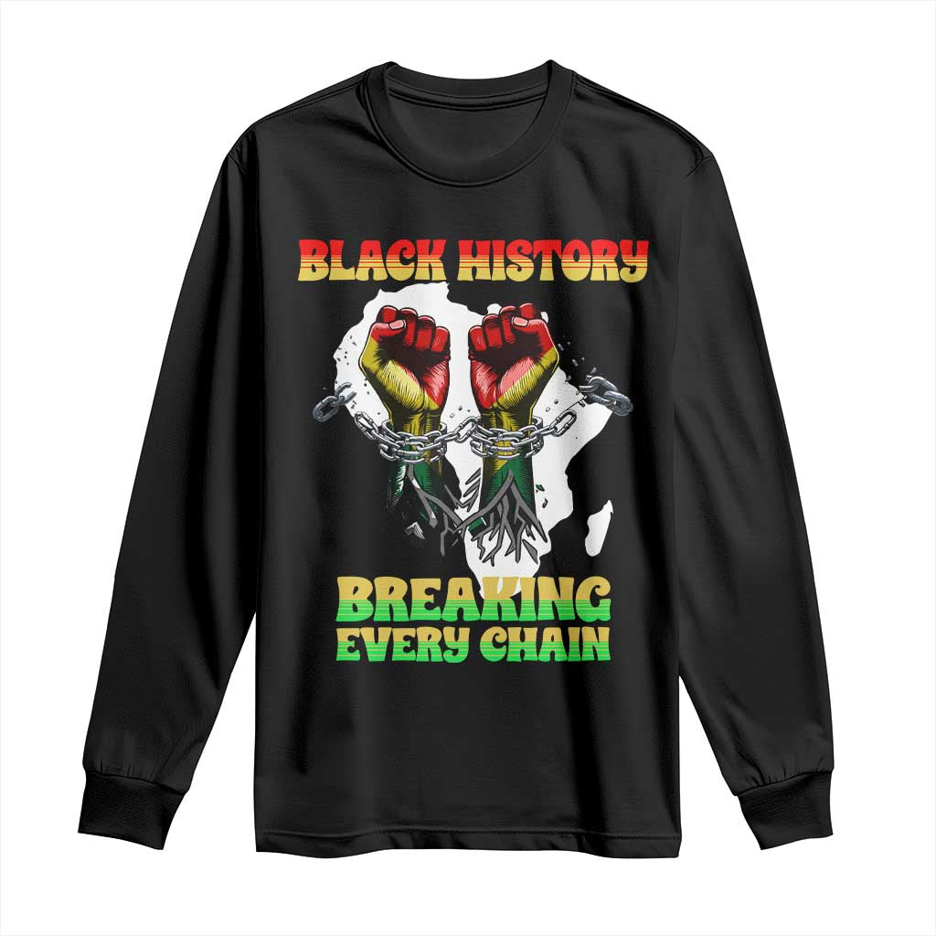 African American Civil Rights Gift Long Sleeve Shirt Breaking Every Chain - Wonder Print Shop