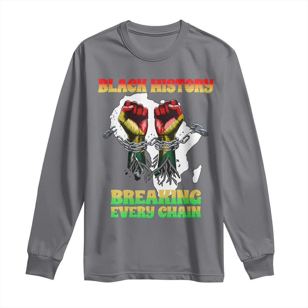 African American Civil Rights Gift Long Sleeve Shirt Breaking Every Chain - Wonder Print Shop