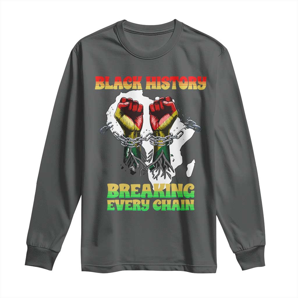 African American Civil Rights Gift Long Sleeve Shirt Breaking Every Chain - Wonder Print Shop
