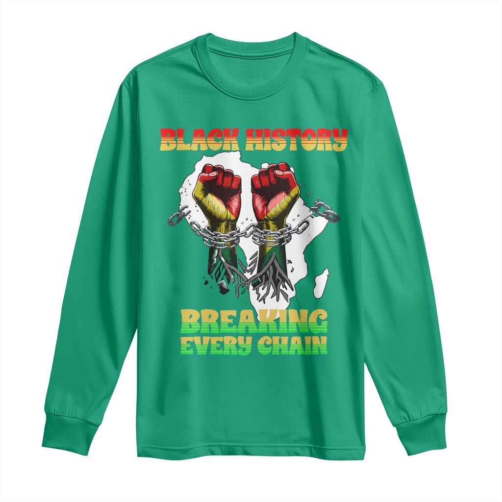 African American Civil Rights Gift Long Sleeve Shirt Breaking Every Chain - Wonder Print Shop