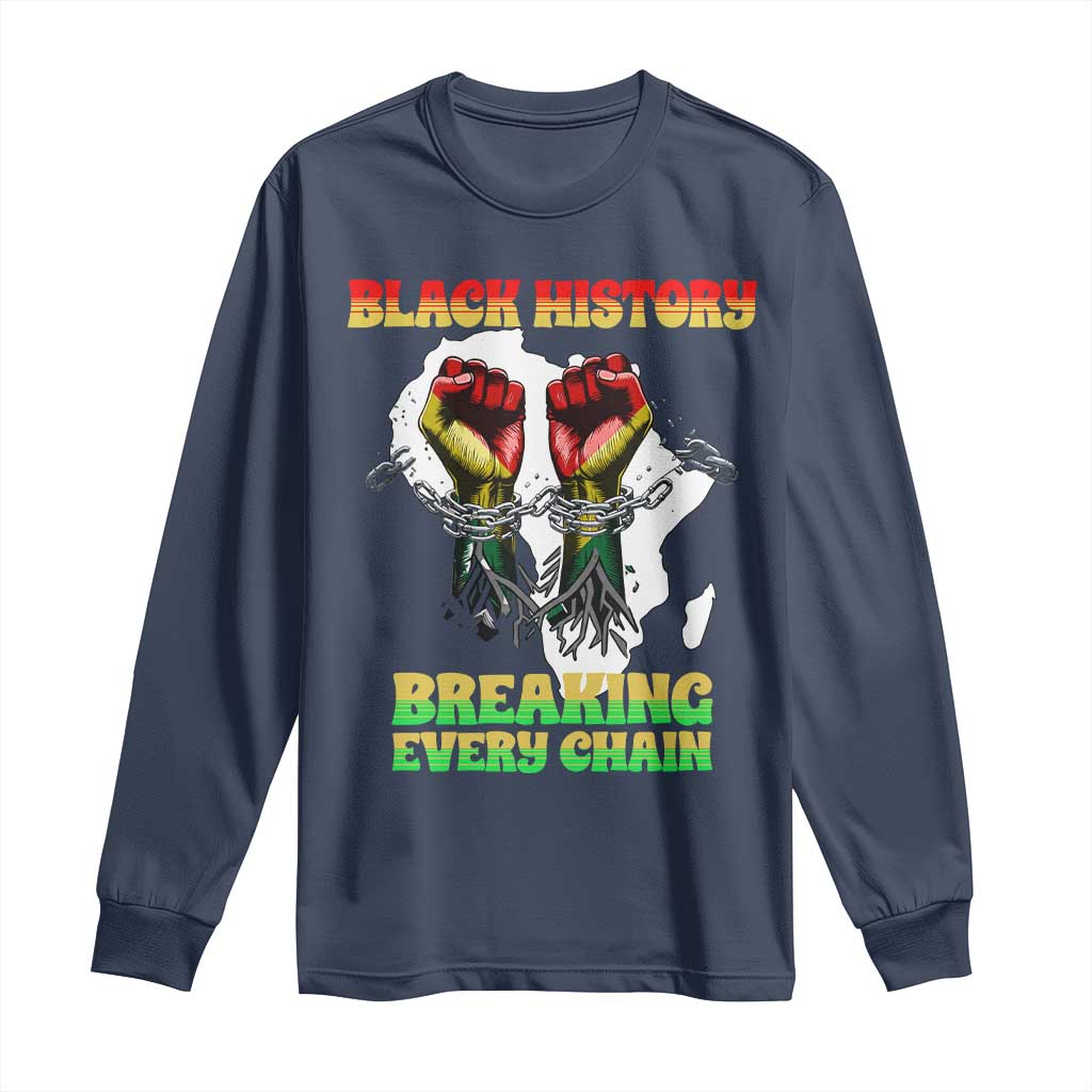 African American Civil Rights Gift Long Sleeve Shirt Breaking Every Chain - Wonder Print Shop