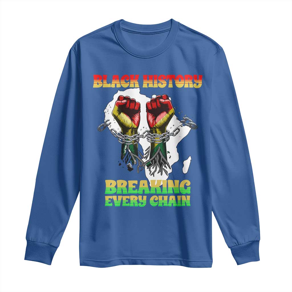 African American Civil Rights Gift Long Sleeve Shirt Breaking Every Chain - Wonder Print Shop