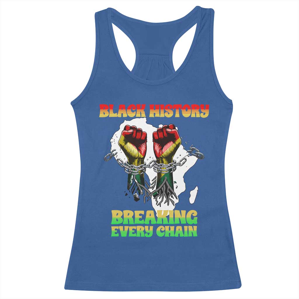 African American Civil Rights Gift Racerback Tank Top Breaking Every Chain - Wonder Print Shop