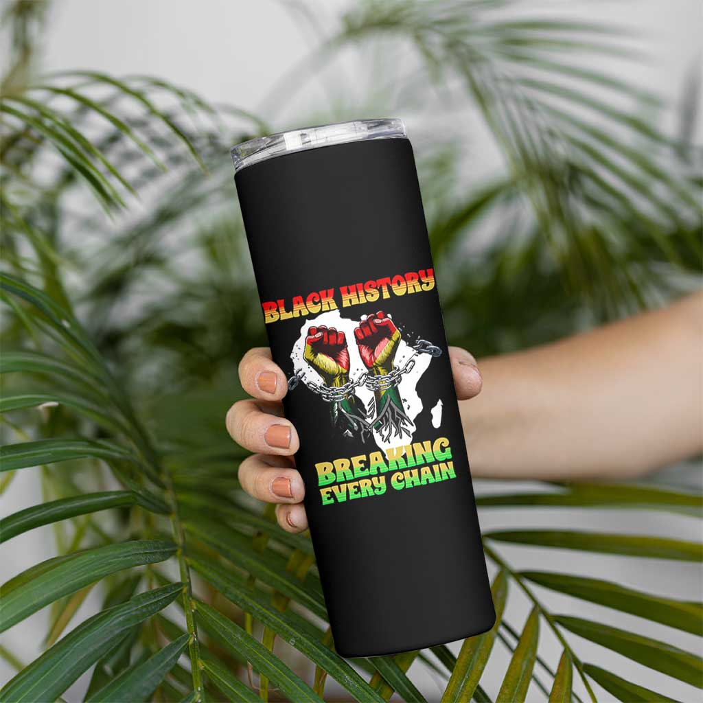 African American Civil Rights Gift Skinny Tumbler Breaking Every Chain - Wonder Print Shop