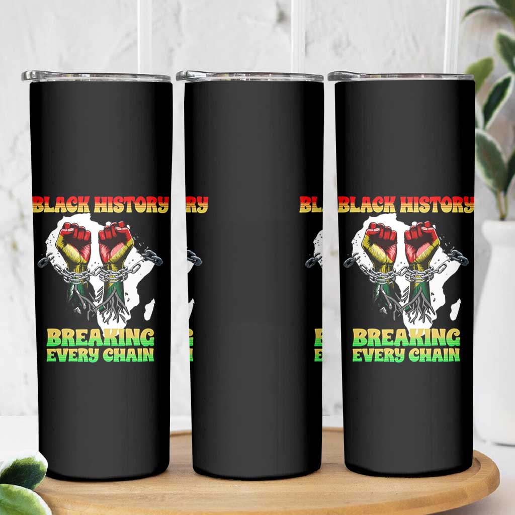 African American Civil Rights Gift Skinny Tumbler Breaking Every Chain - Wonder Print Shop