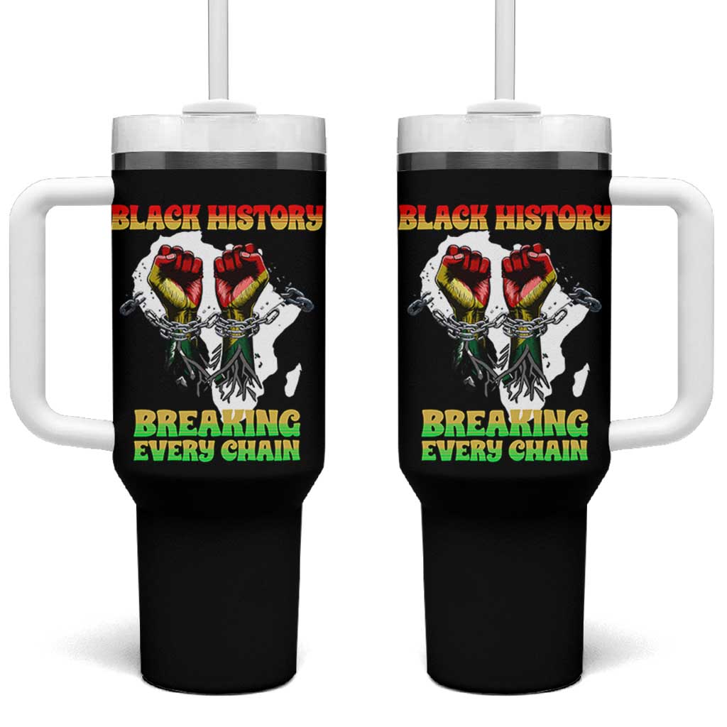African American Civil Rights Gift Tumbler With Handle Breaking Every Chain - Wonder Print Shop