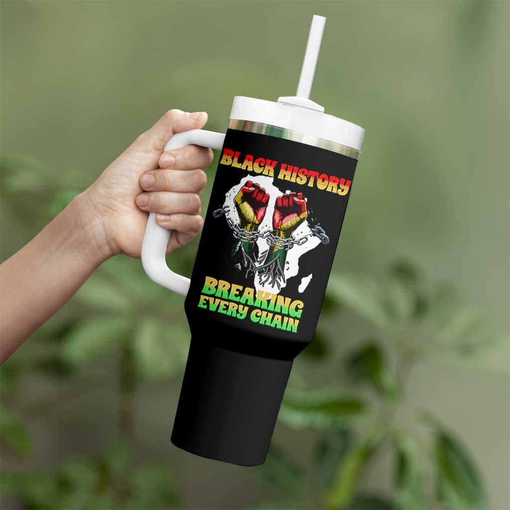 African American Civil Rights Gift Tumbler With Handle Breaking Every Chain - Wonder Print Shop