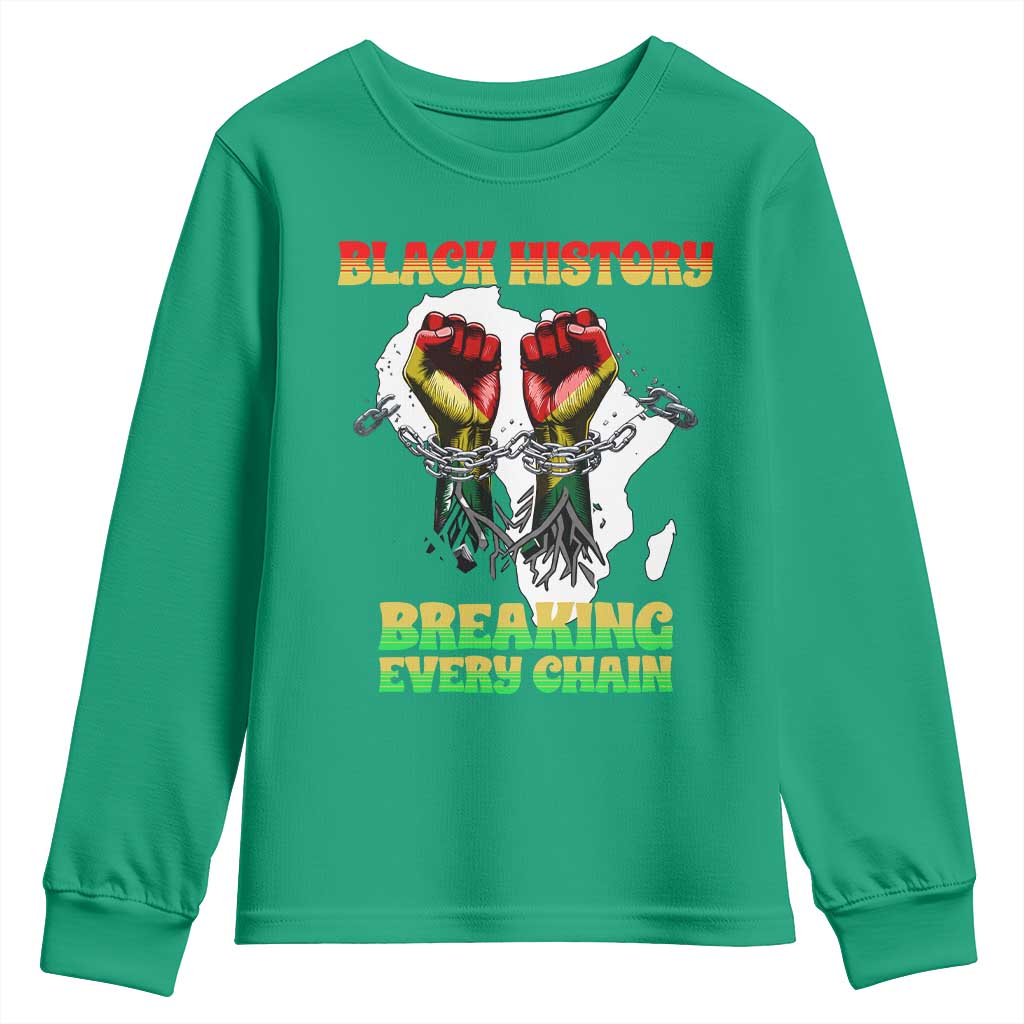 African American Civil Rights Gift Youth Sweatshirt Breaking Every Chain - Wonder Print Shop