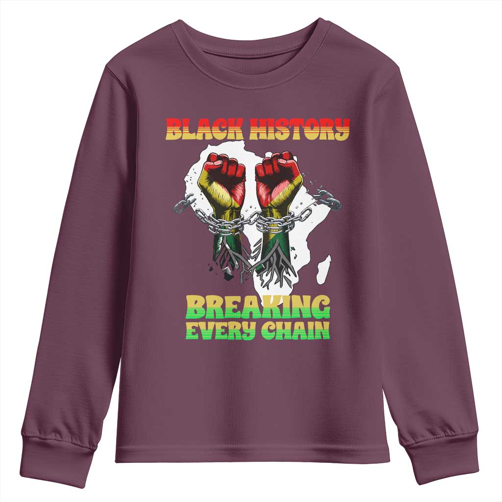 African American Civil Rights Gift Youth Sweatshirt Breaking Every Chain - Wonder Print Shop
