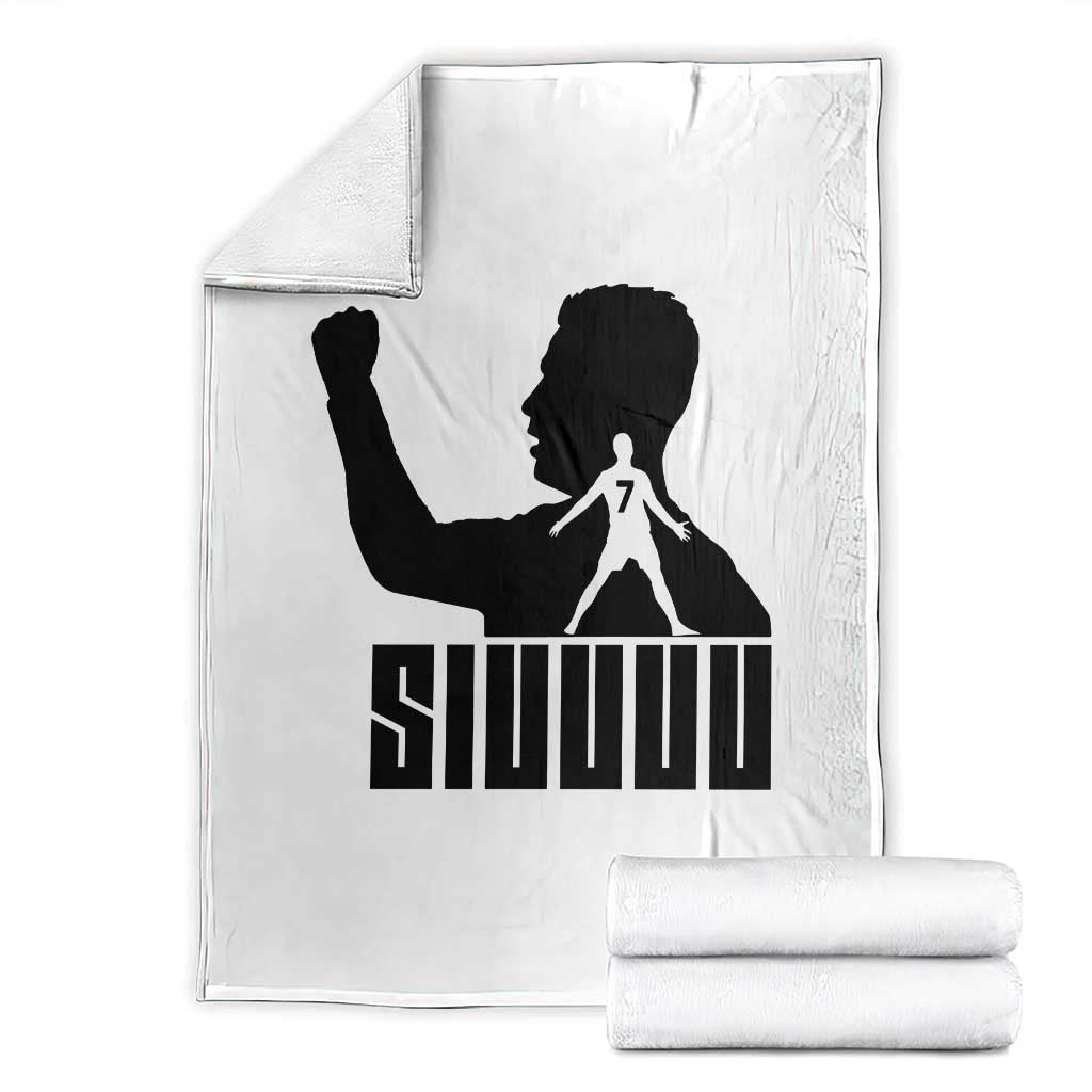 Siuuuu Number Seven Soccer Celebration Throw Blanket Funny Sport Lovers Gift