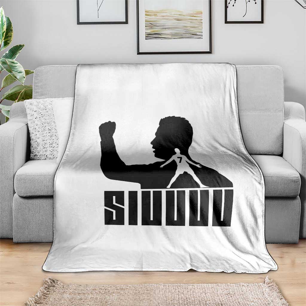 Siuuuu Number Seven Soccer Celebration Throw Blanket Funny Sport Lovers Gift
