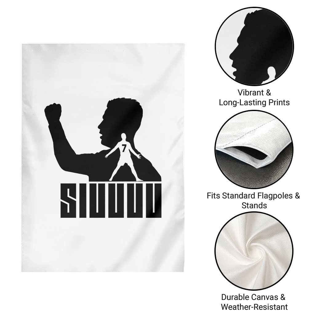 Siuuuu Number Seven Soccer Celebration Garden Flag Funny Sport Lovers Gift
