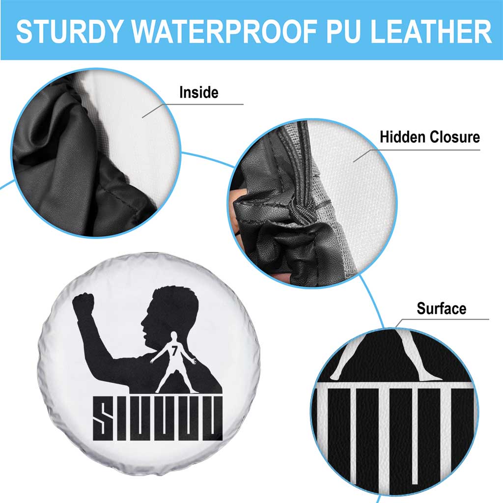 Siuuuu Number Seven Soccer Celebration Spare Tire Cover Funny Sport Lovers Gift