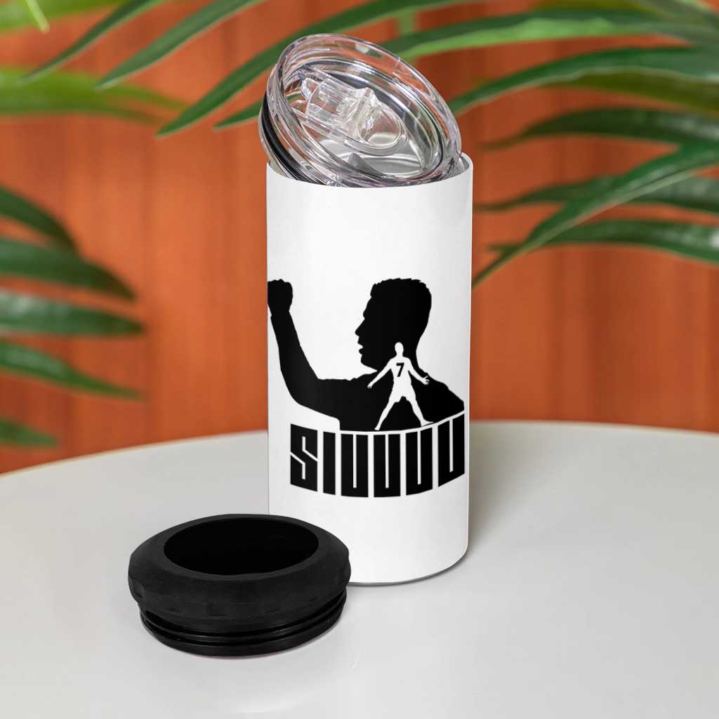 Siuuuu Number Seven Soccer Celebration 4 in 1 Can Cooler Tumbler Funny Sport Lovers Gift