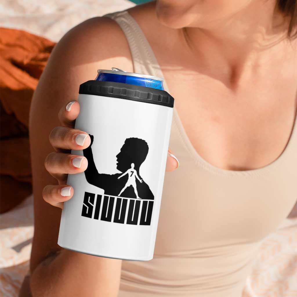 Siuuuu Number Seven Soccer Celebration 4 in 1 Can Cooler Tumbler Funny Sport Lovers Gift