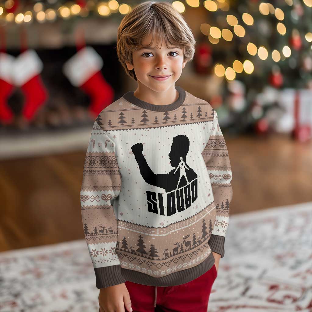 Siuuuu Number Seven Soccer Celebration Ugly Christmas Sweater Funny Sport Lovers Gift