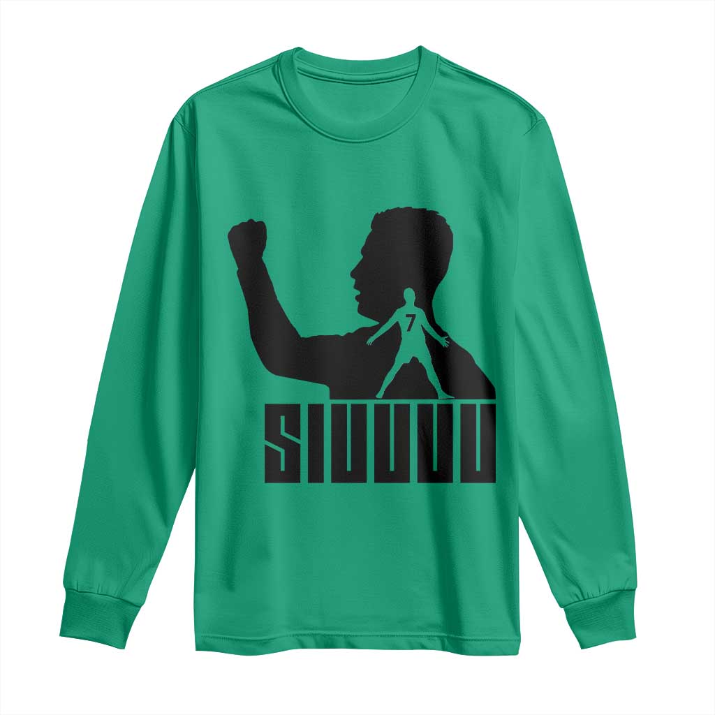 Siuuuu Number Seven Soccer Celebration Long Sleeve Shirt Funny Sport Lovers Gift