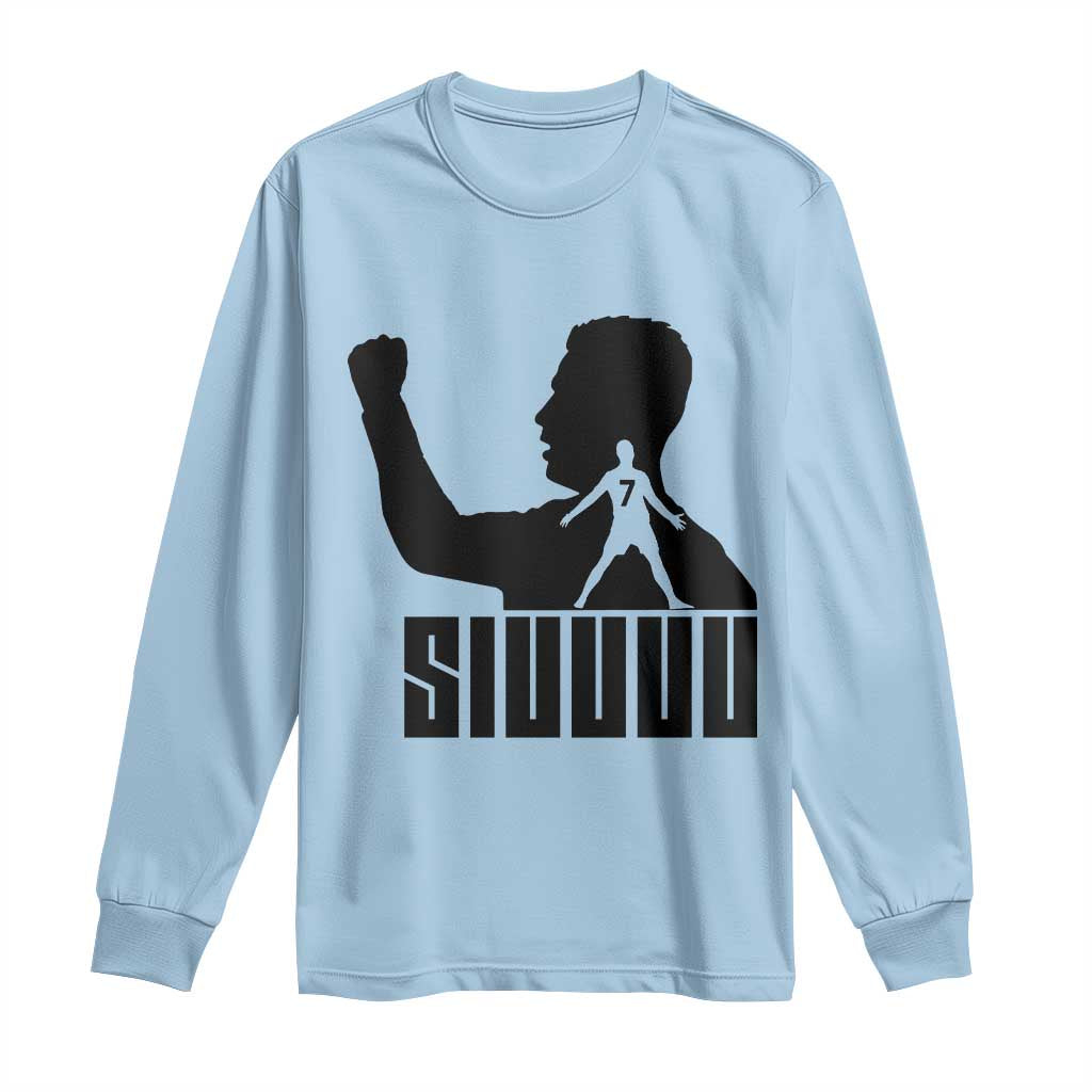 Siuuuu Number Seven Soccer Celebration Long Sleeve Shirt Funny Sport Lovers Gift