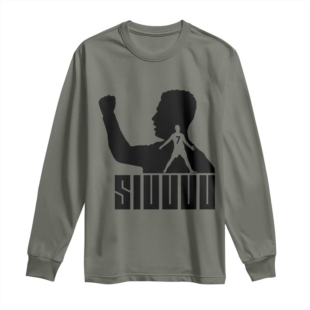 Siuuuu Number Seven Soccer Celebration Long Sleeve Shirt Funny Sport Lovers Gift