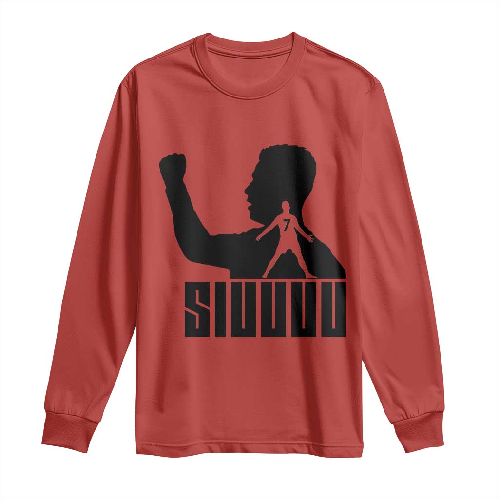 Siuuuu Number Seven Soccer Celebration Long Sleeve Shirt Funny Sport Lovers Gift