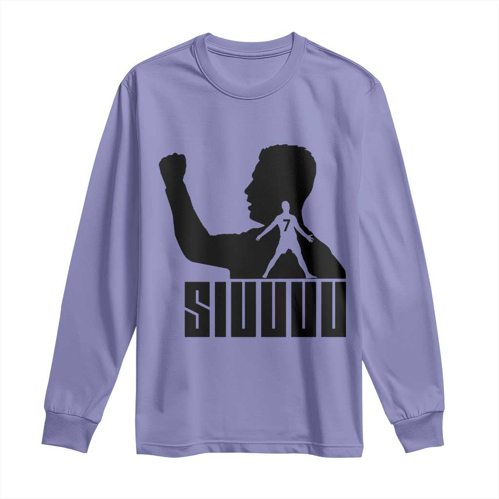 Siuuuu Number Seven Soccer Celebration Long Sleeve Shirt Funny Sport Lovers Gift