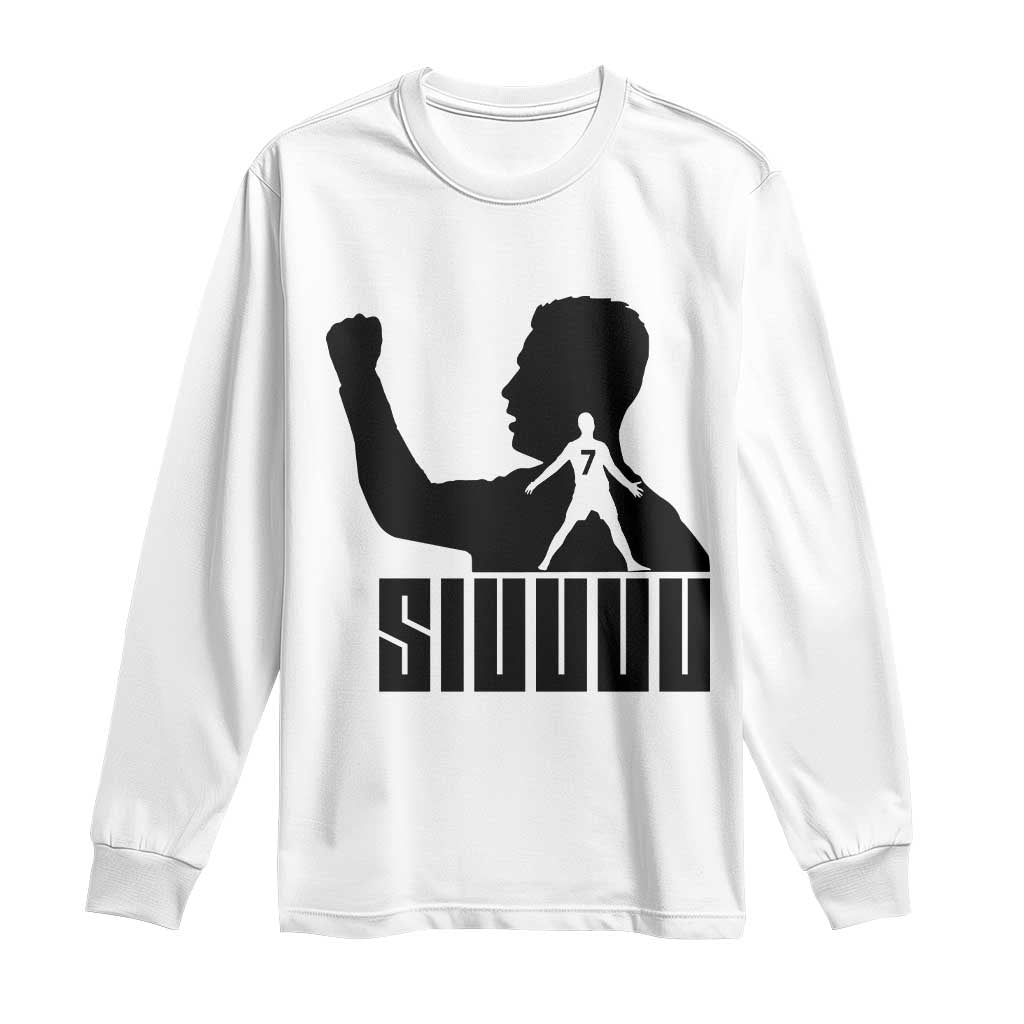 Siuuuu Number Seven Soccer Celebration Long Sleeve Shirt Funny Sport Lovers Gift