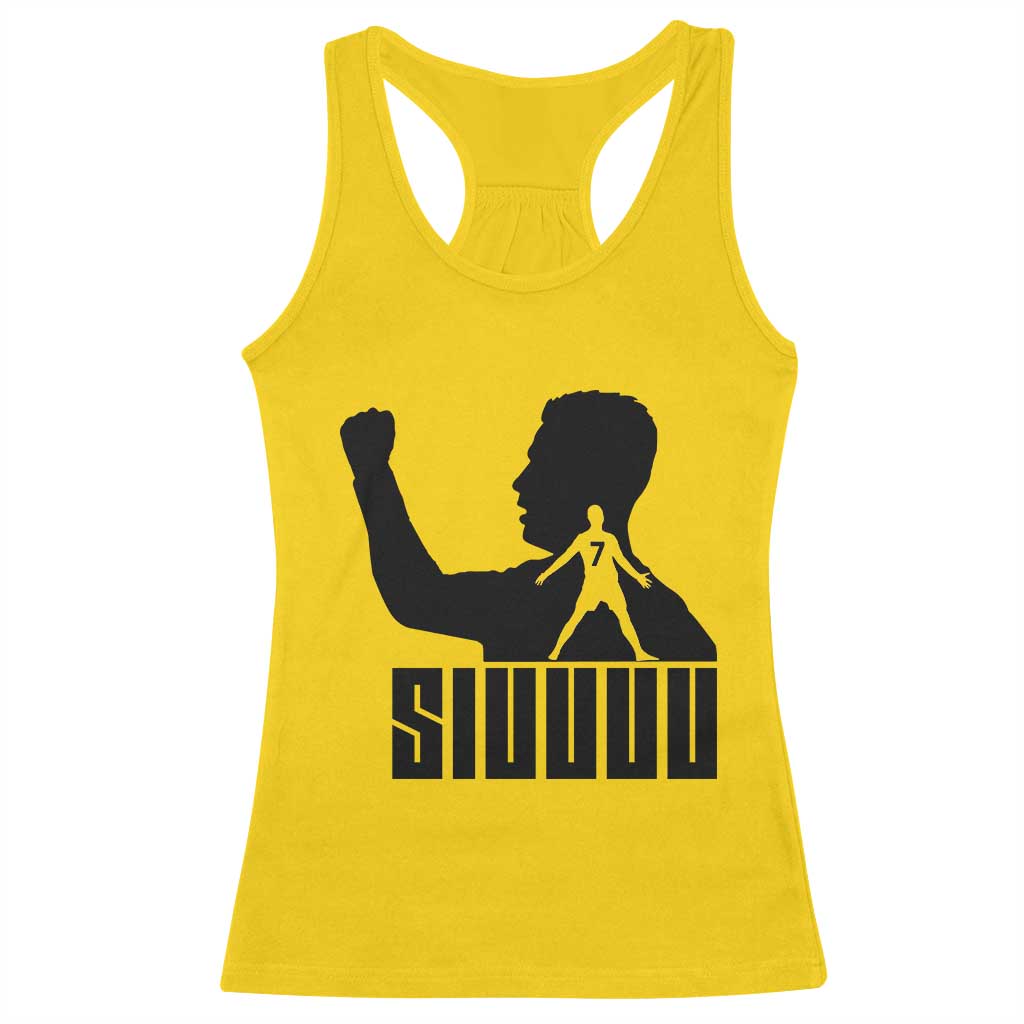 Siuuuu Number Seven Soccer Celebration Racerback Tank Top Funny Sport Lovers Gift