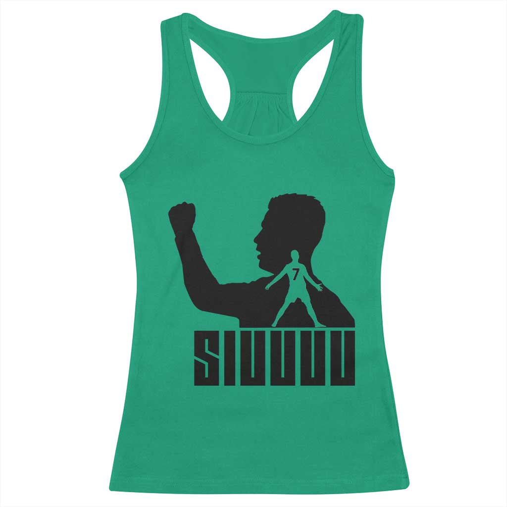 Siuuuu Number Seven Soccer Celebration Racerback Tank Top Funny Sport Lovers Gift
