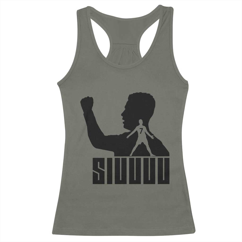 Siuuuu Number Seven Soccer Celebration Racerback Tank Top Funny Sport Lovers Gift