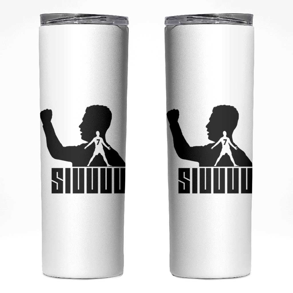 Siuuuu Number Seven Soccer Celebration Skinny Tumbler Funny Sport Lovers Gift
