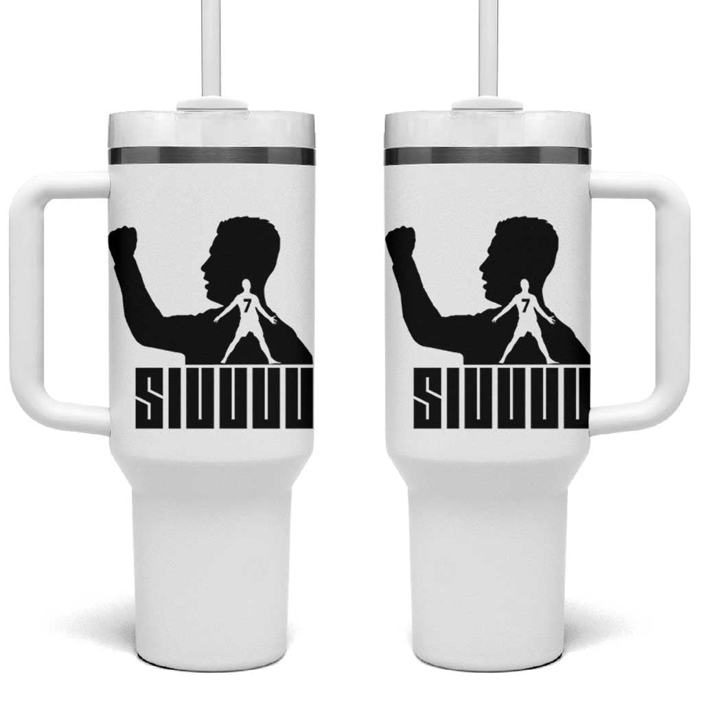 Siuuuu Number Seven Soccer Celebration Tumbler With Handle Funny Sport Lovers Gift