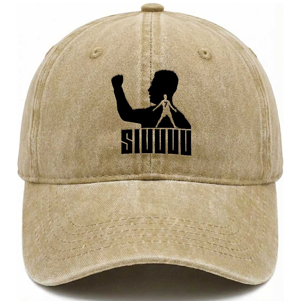 Siuuuu Number Seven Soccer Celebration Washed Cotton Baseball Cap Funny Sport Lovers Gift