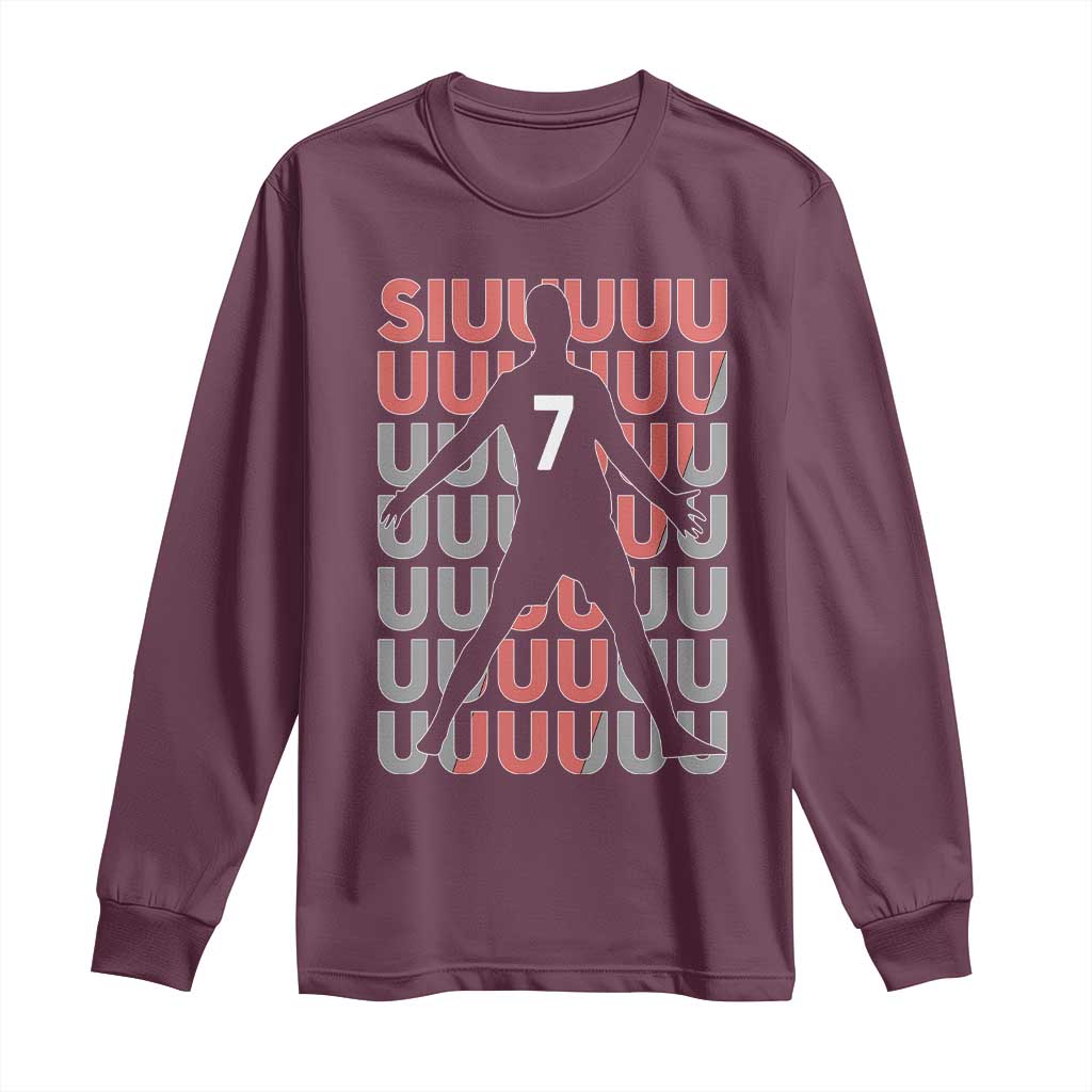 Siuuuu Soccer Celebration Long Sleeve Shirt Gift For Fans