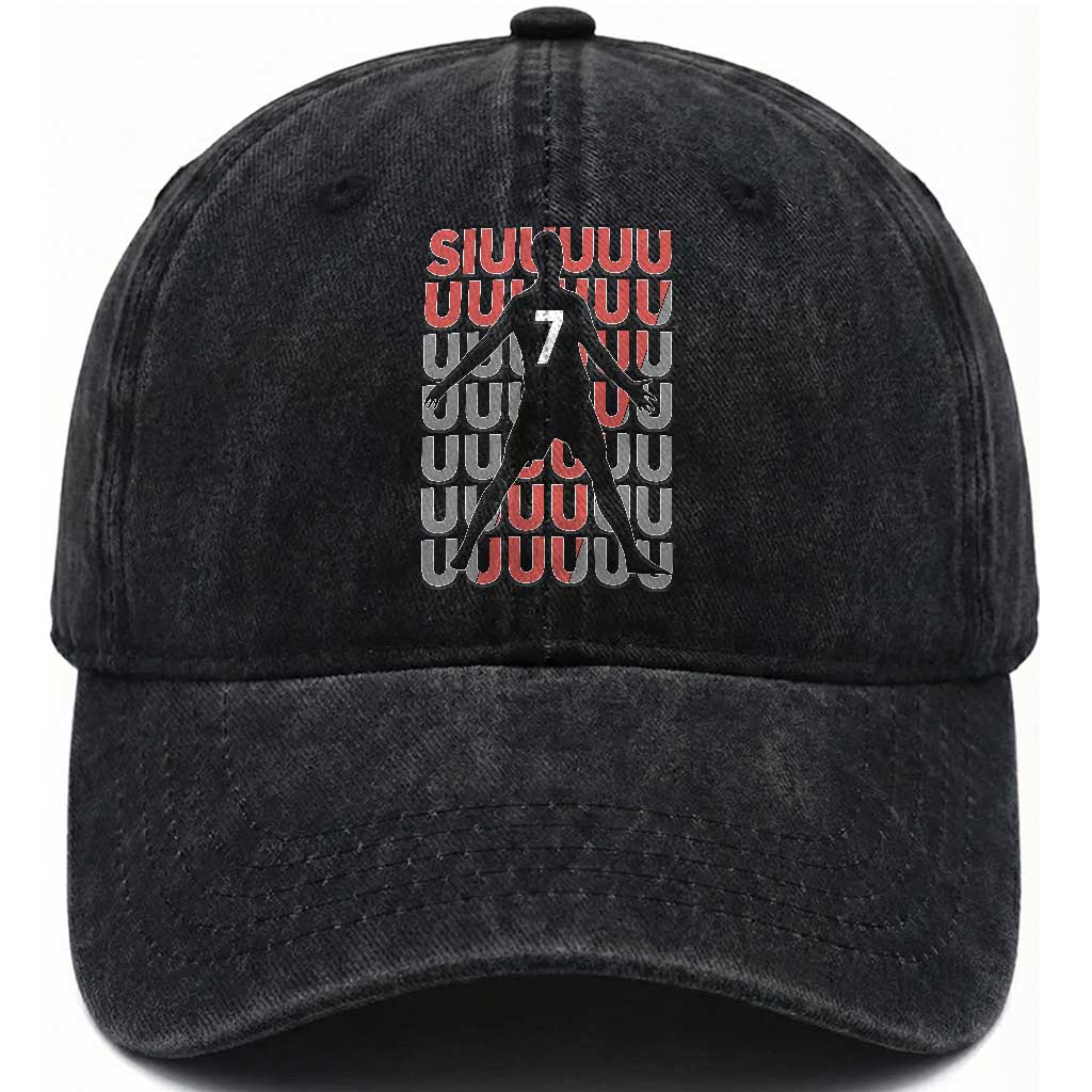 Siuuuu Soccer Celebration Washed Cotton Baseball Cap Gift For Fans