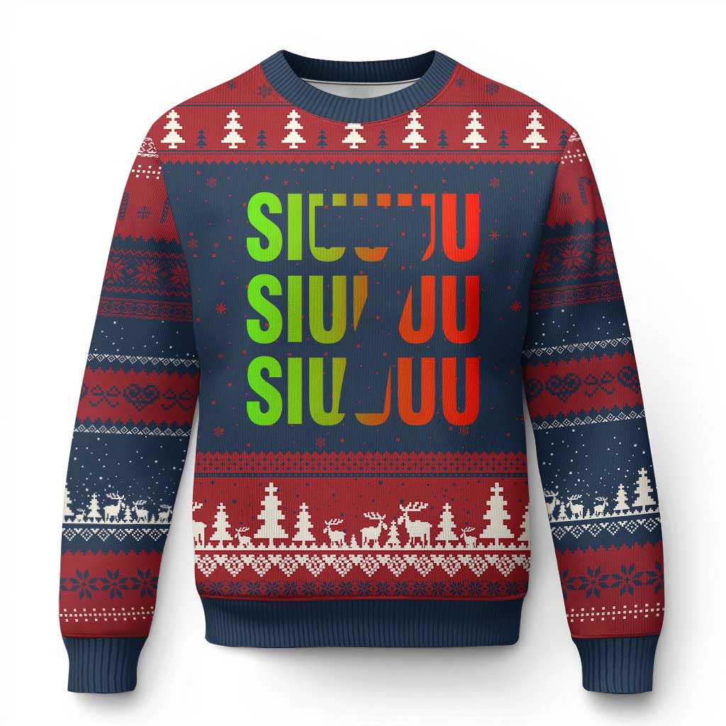 Siuuuu Soccer Celebration Ugly Christmas Sweater Gift For Soccer Lovers