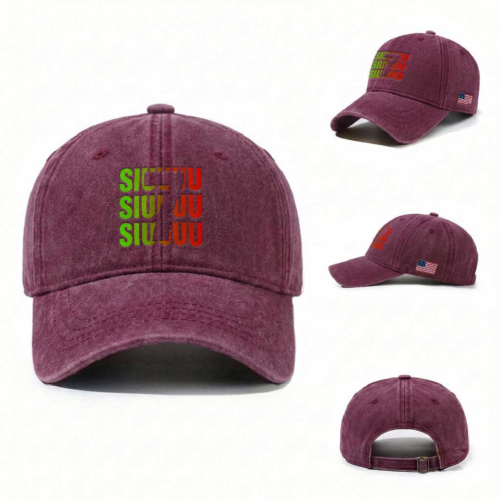 Siuuuu Soccer Celebration Washed Cotton Baseball Cap Gift For Soccer Lovers